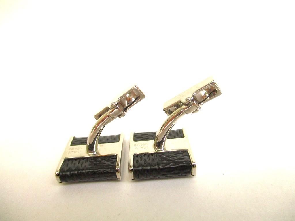 Authentic LOUIS VUITTON Damier Graphite Steel Black Leather Cufflinks Cuffs #9686  Seller Refurbished