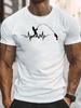 Fisherunisex Heartbeat Tee T Shirt Unisex Catch Fish Silhouette Print Crew Neck Cotton Outdoor Angler Daily Casual Tee