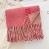 Solid color wool scarf shawl women's autumn and winter senior sense versatile fringed warm scarf couple student