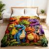 Throw Blanket for Couch Flannel Colorful Cartoon Dinosaur Throw Blanket Couch Decor for Sofa Recliner Lounge Bedroom Dorm
