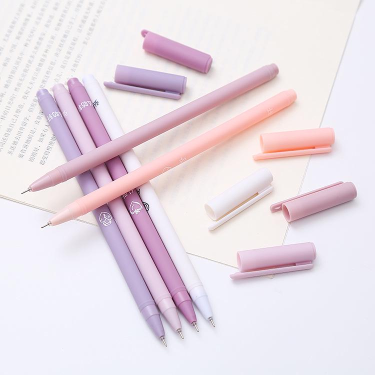 Morandi Color Neutral Pen Set - 6pcs, Black Ink, Ideal for Students & Office, Water-Based Signature Pens