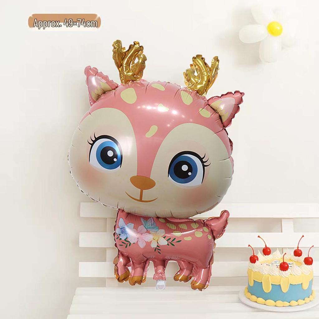 Dinosaur & Forest Animal Balloon Arrangement for Children's Party: Lion, Rabbit, Tiger Decor