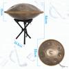 Rxakudedo Handpan Drum 22-inch Steel Handpan 432Hz with Storage Bag