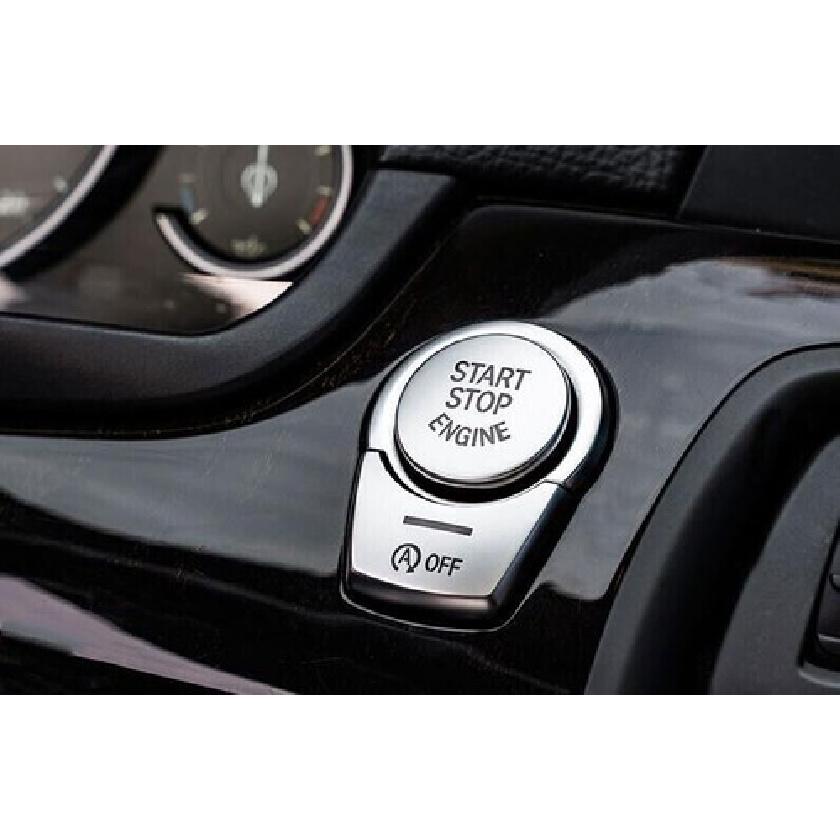 11-17 Matte Silver Car One-Click Startup Button Fit For BMW 5 Series Cover Trim