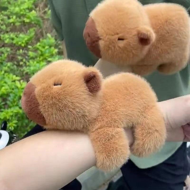 Cute Slap Animal Band Capybara Bracelet Plush Toy Wristband Cartoon Gifts Girls