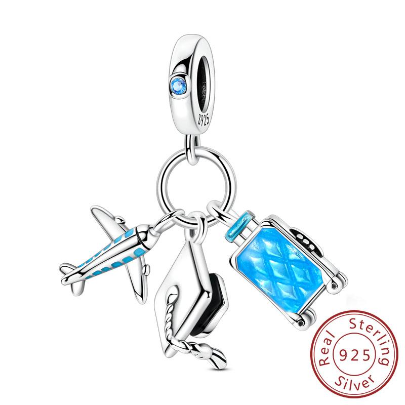 New Copper Charms Bead Penguin Owl Bow Heart Charm Fit Original Pendant Bracelet Jewelry Making For Women Gift