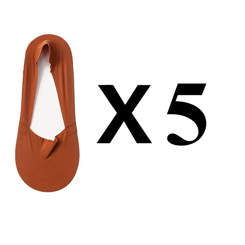 5 Pairs Women Socks High Quality Matching Casual Socks Summer Thin Cotton Bottom Non-slip Invisible Low Short Socks Breathable