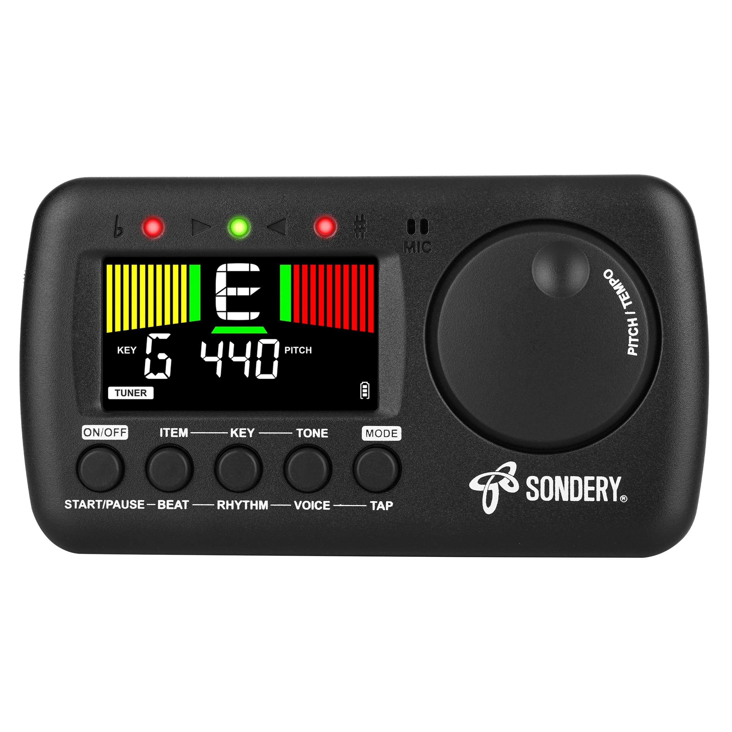 

3-in-1 Digital Metronome Tuner with Tap Tempo, English Vocal Counting Metronome, Chromatic Tuner Tone Generator, Rechargeable