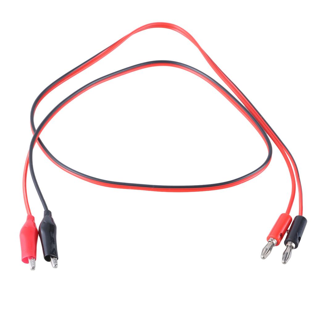 Power Plug to Alligator Clip Cable Double Alligator Clips Power Test Cable 2 Plugs to 2 Clips Cable Length 1M