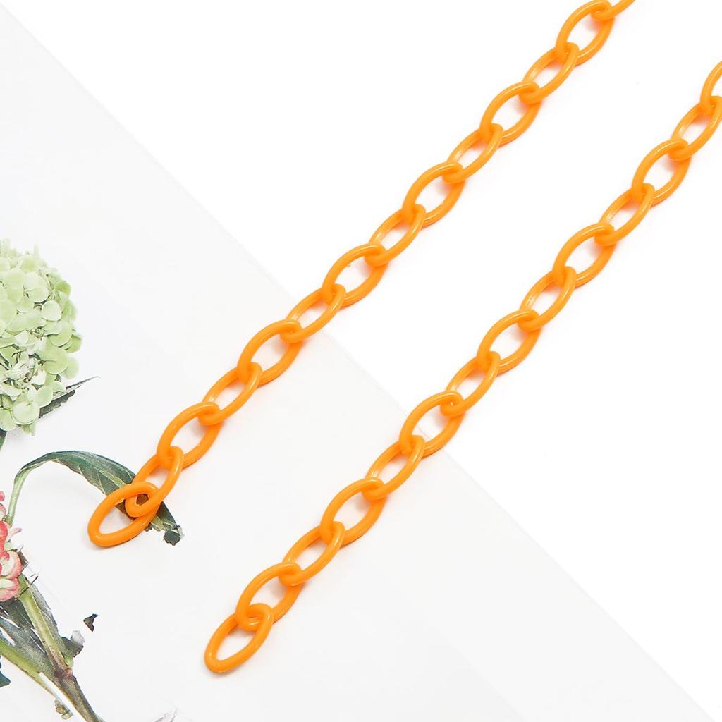 40cm Pick Color Acrylic Chain For Jewelry Making DIY Bracelet Mobilephone Chain Charm Decoration