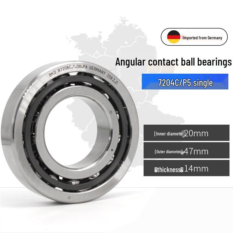 

German BKD Angular Contact Ball Bearings for Machine Tool Spindles - Models: 7204C, 7205C, 7206C, 7207C, AC