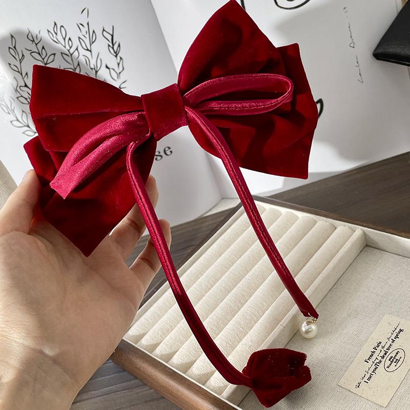 Red Tulip Large Bow Women s High-End Hair Clip
