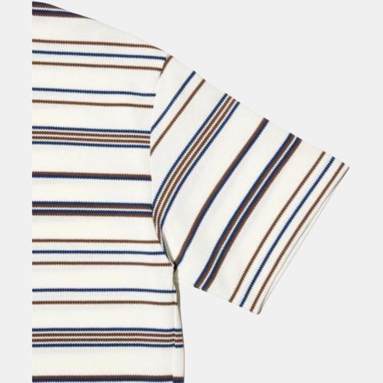 Uniqlo X JW Anderson Collaboration SS24 Striped Pique Short Sleeve T-Shirt Men Tops Beige 469054-30