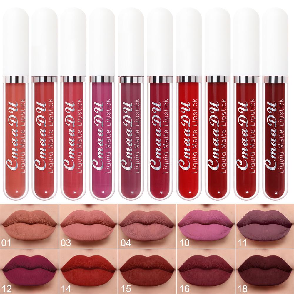 CmaaDu 10-Piece Velvet Matte Long-lasting Lip Gloss Gift Set