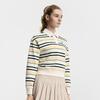 Fila Tennis Fashion Simple Classic Retro Sports Casual Versatile Comfortable Polo Neck Striped Sweatshirt Women Sweatshirt A11W613218F-WT