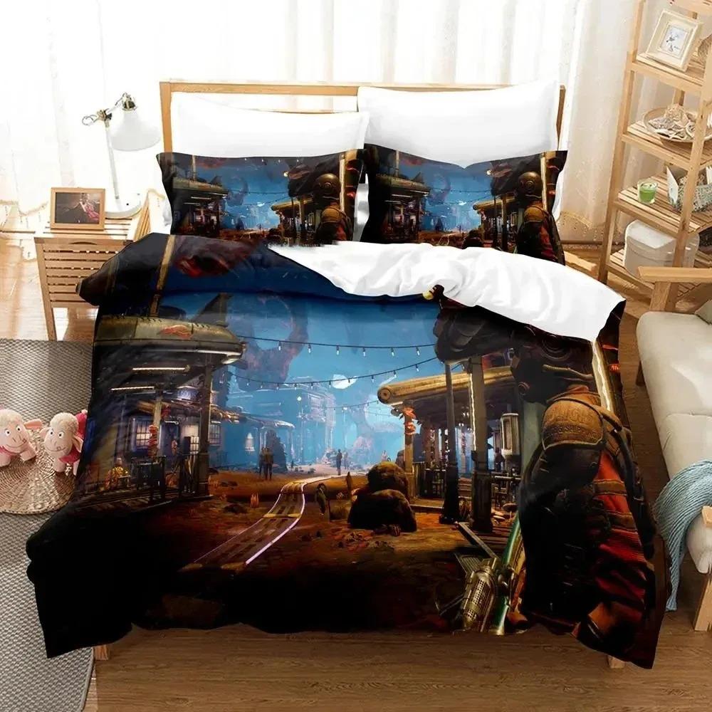 3D Print Game Outer Worlds Bedding Set Duvet Cover Bed Set Quilt Cover Pillowcase Comforter King Queen Size Boys Adult Bedding