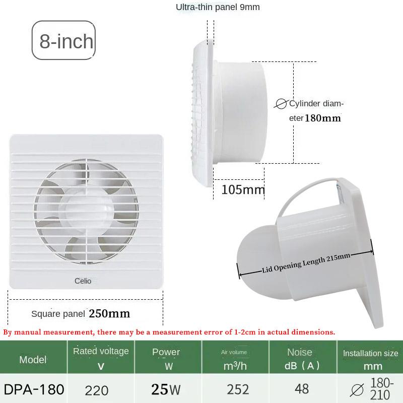 4/6/8Inch Extractor Ventilation Fan Exhaust Air Blower High Speed Bathroom Kitchen Toilet Air Vent Window Wall Fan Exhaust Fan