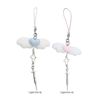 Lovely Angel Wing Pendant Phone Charm Stylish Keychain Accessory for Bag Wallet