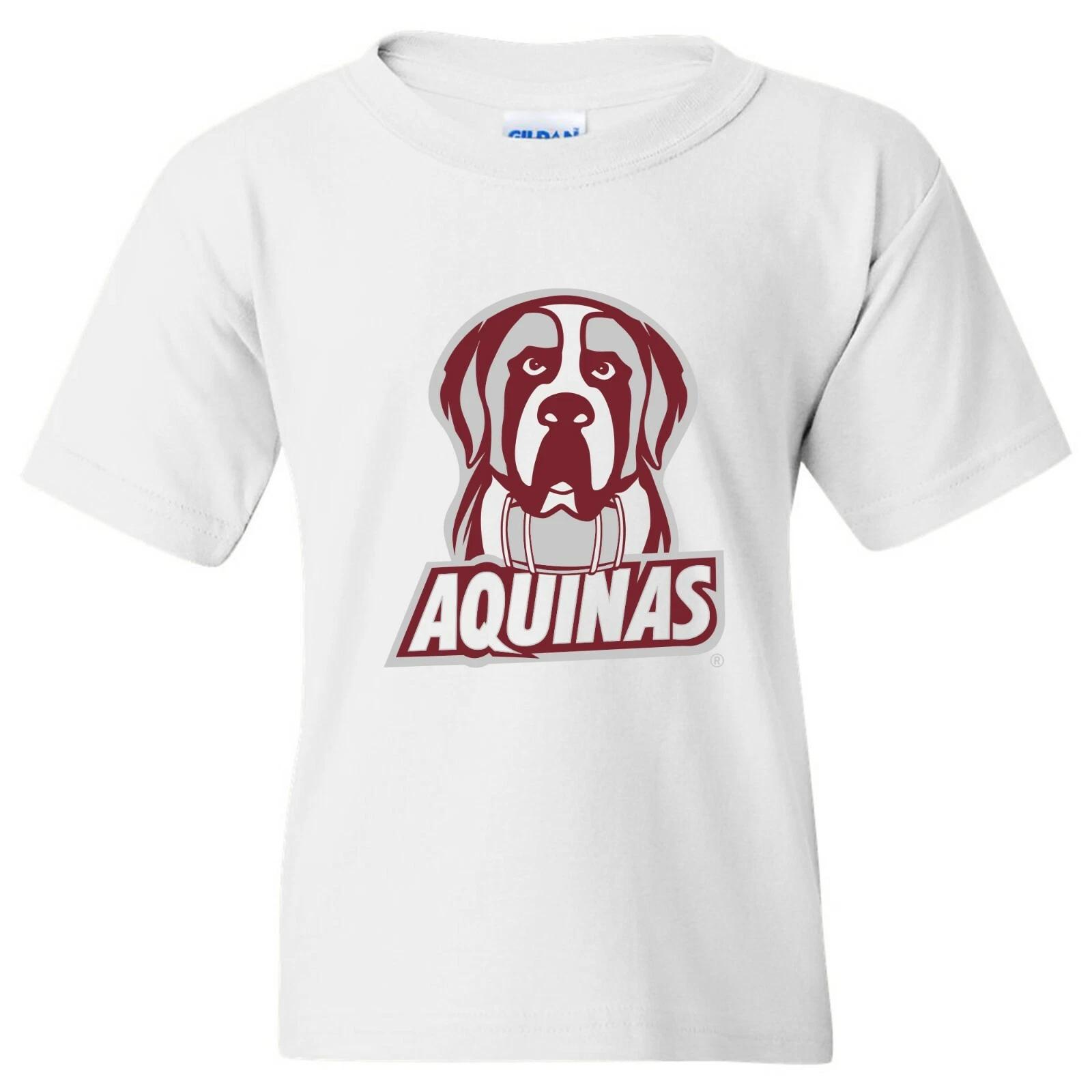 Aquinas Saints Primary Logo Youth T-Shirt - White S
