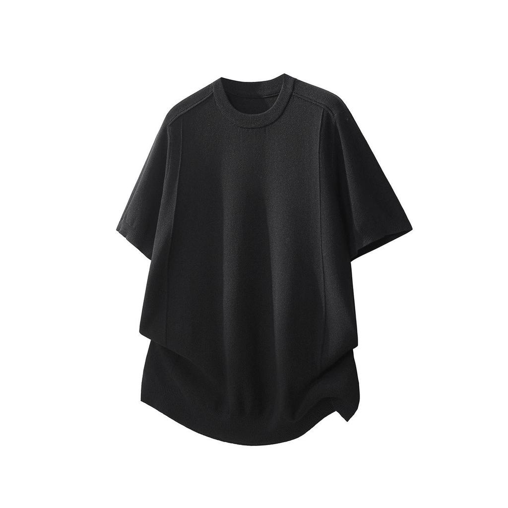 2026 Japanese Style Men's Trendy Loose Knit Short Sleeve Summer Top