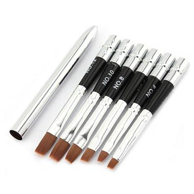 6-teiliges, abnehmbares UV-Gel-Pinsel-Stift-Set in verschiedenen Größen für Acryl-Nagelkunst-Design, DIY-Nagelwerkzeug