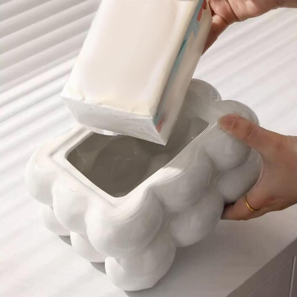 Candy Floss Tissue Box Cover Facial Holder Creative Tabletop Dispenser for Household