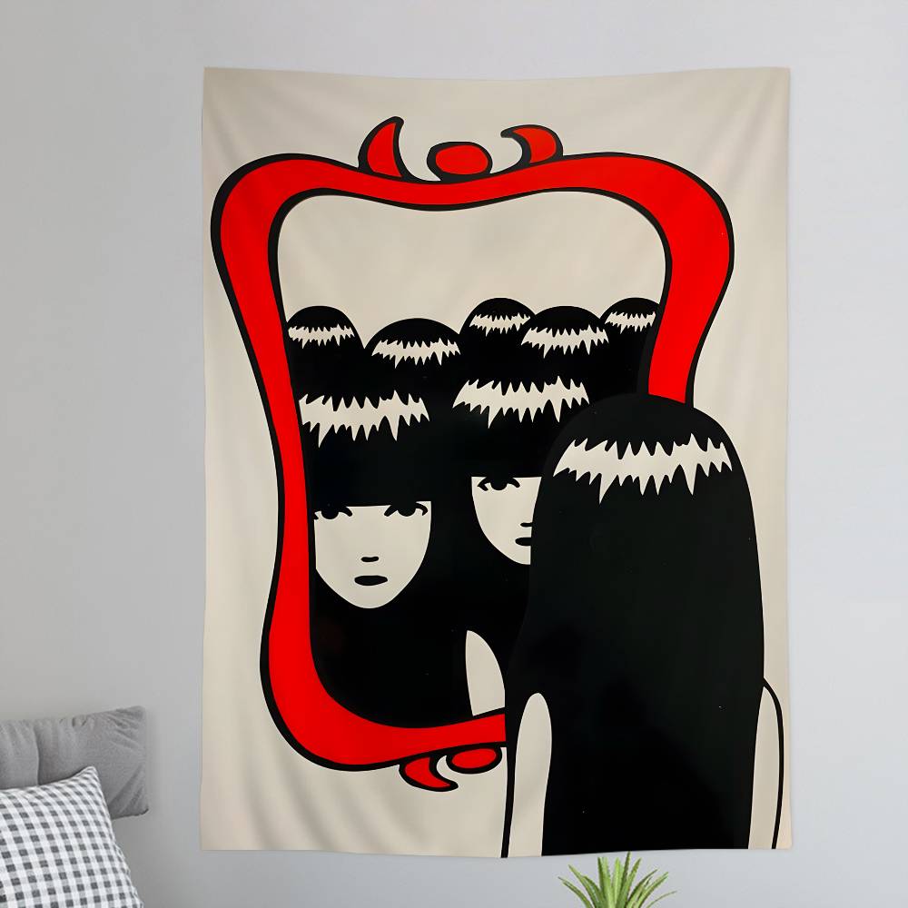 

Comics Eemily The Sstrange Cartoon Tapestry Home Decoration hippie bohemian decoration divination Home Decor 74x94cm(29x37in)