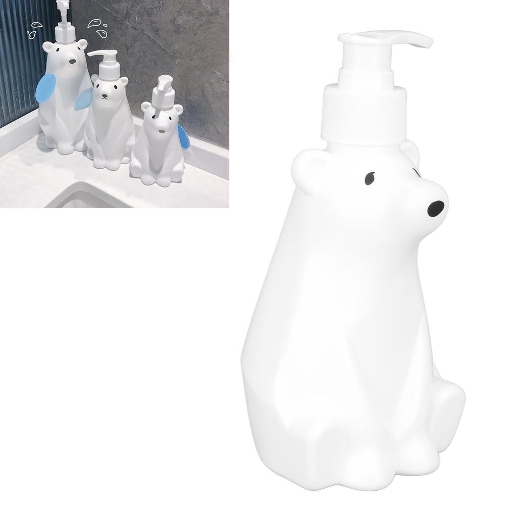 Shampoo Dispenser White Bear   Pump Type PP PE Widely Used Shower Bottles for Bathroom Washroom Toilet