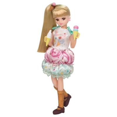 TAKARA TOMY Doll Ice Doll Pretend Play Toy for Ages 3 and Meets Toy Safety Standards and ST Mark "Licca-chan LD-06 Pop'n Cream" Dress-up Up,