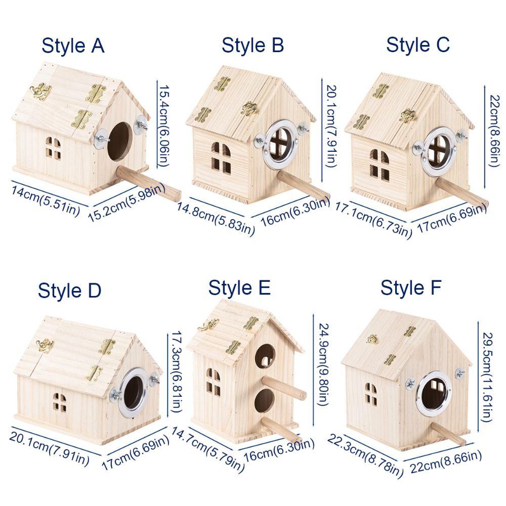 Rainproof Wood Bird House Large Space Bird Nesting Box Practical Birds Breeding Box  For Bird Cage