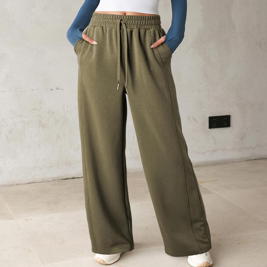Dámské joggingové kalhoty s vysokým pasem a kapsou, tepláky, kalhoty jednobarevné, ležérní kalhoty