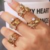 Qiong Yao 18k Gold-Plated Zircon Octopus Starfish Ring - Fashionable and Durable Index Finger Jewelry