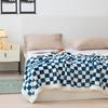 Checkered Milk Velvet Lambswool Double-Layer Sofa Throw Blanket