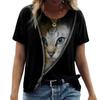 Fashionable Cute New Cat for Men's T-Shirts Trend Digital Printing Tee Casual Round Neck Short Sleeved T Shirt