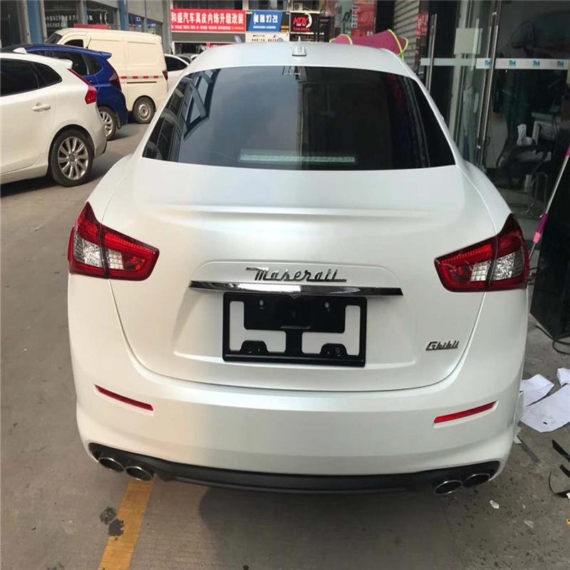 50x500cm Perlmutt Keramik Satin Weiß Vinyl Folie Auto Folierung Rolle Mit Luftkanalblasen Freistehendes Klebe-Dekal