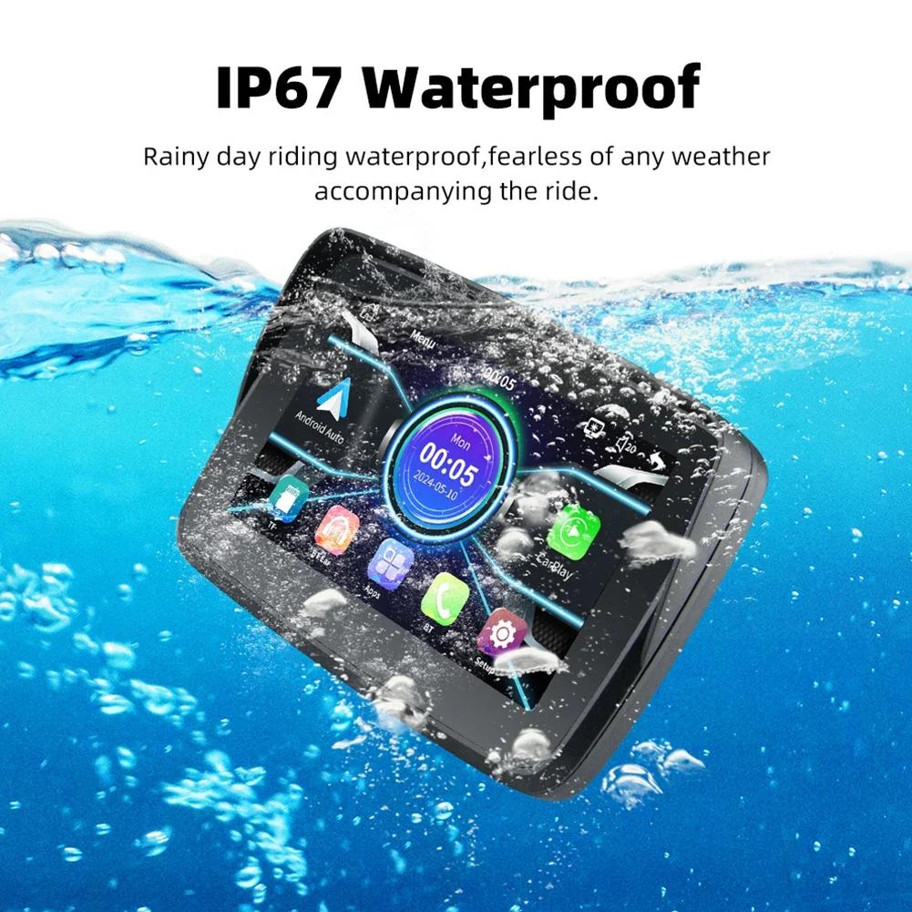 5.0inch  Motorcycle Navigation Apple CarPlay Android Auto Display Screen Portable Motorcycle Wireless  Auto Monitor Bluetooth