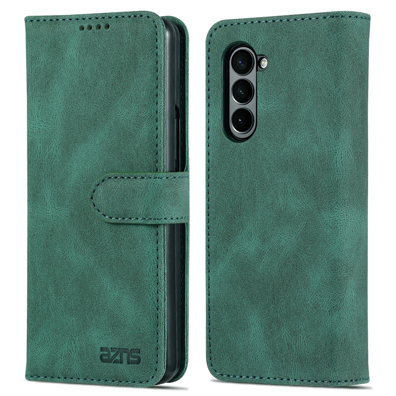 

For Samsung Galaxy Z Fold6 5G Case Leather Phone Cover with Wallet Stand Green