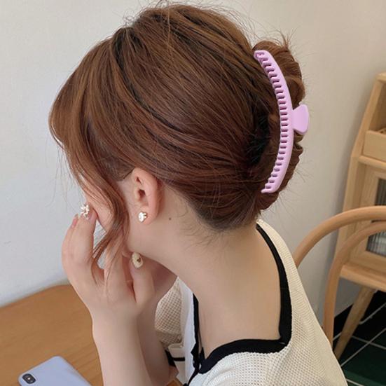 Arc Shape Hair Claw Non-slip Crossing Teeth Solid Color Decorative Tight Frosted Large Shark Hair Clamp Styling Tool