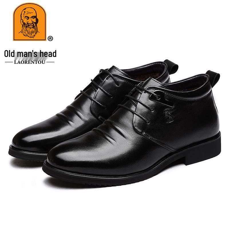 Men s Winter High-Top Slip-On Warm Boots with Velvet Lining 38 чёрный