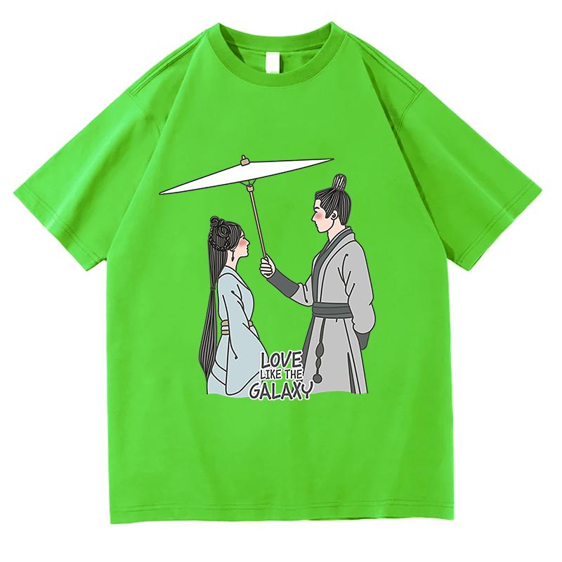 

Love Like The Galaxy Unisex T-shirt Letters Printed T-shirts Tops Commuter All-match Summer Fashion Short-sleev Pure Cotton Tees 4XL