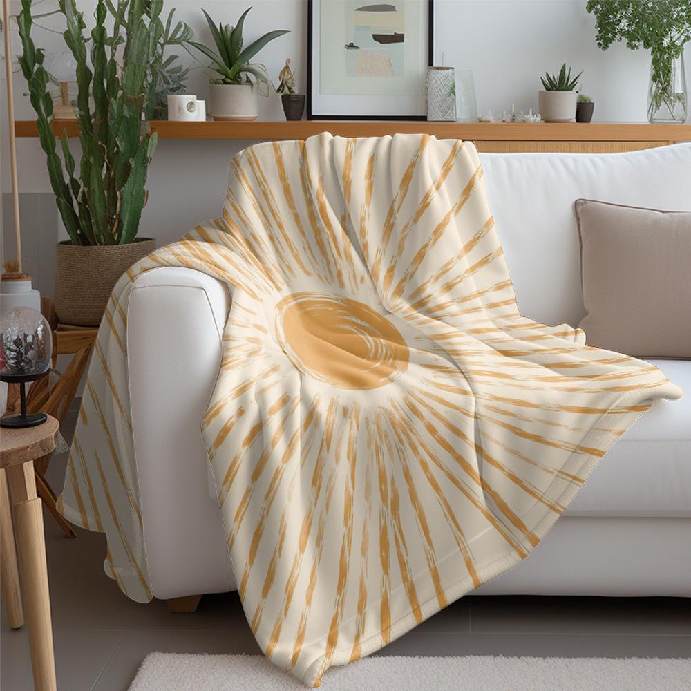 Vintage Style Starburst Striped Blanket Throw Soft Fleece Bed Sofa Cover Decorative Throw Blanket Gift