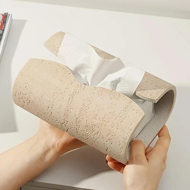 1pcs Stylish Minimalist Tissue Box Resin Home Living Room Table Tissuestorage Box for Interior Desktop Decoration