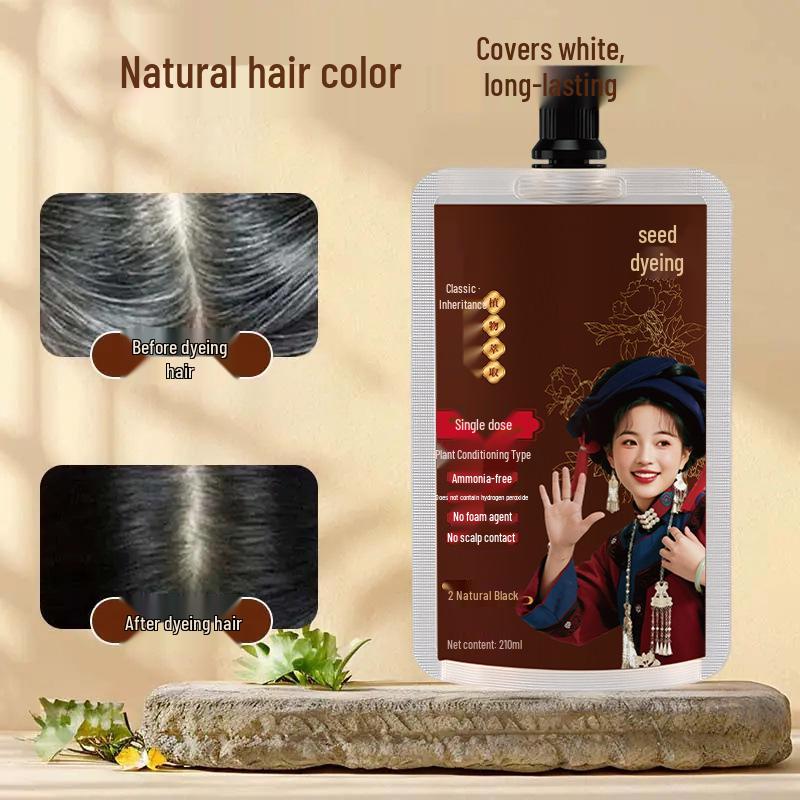 Mei Piaoyang Ammonia-Free Plant-Based Hair Dye Cream for White Hair Coverage