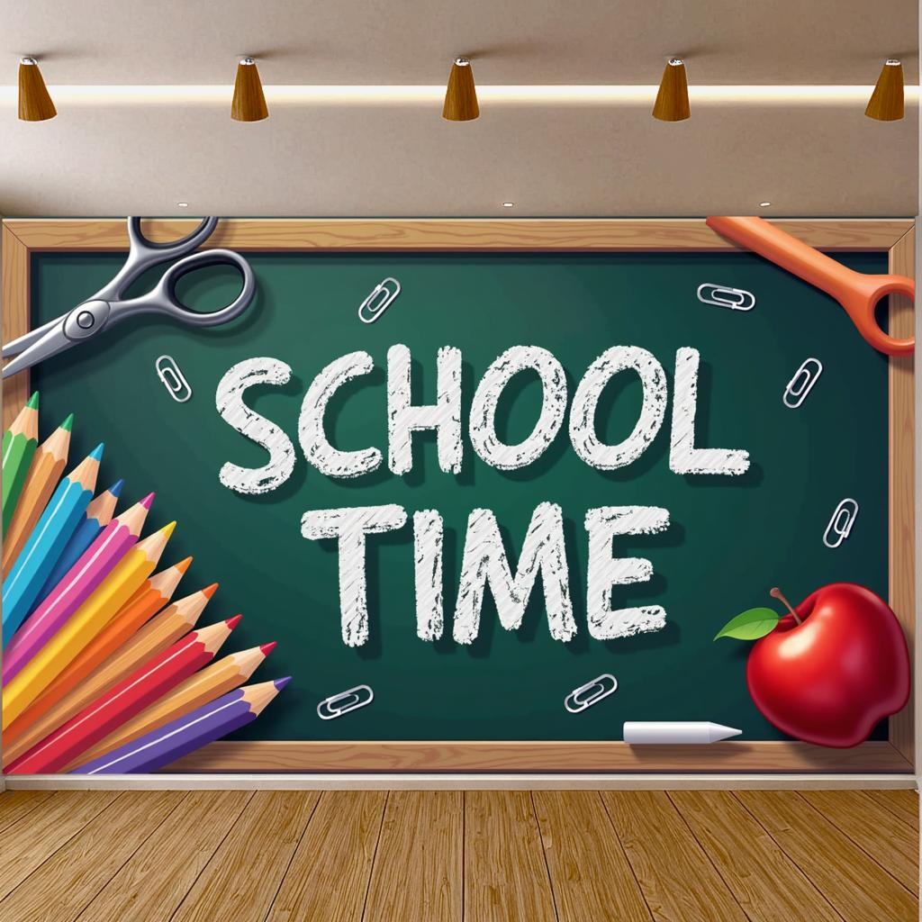 Versatile Decoration School Time Hanging Wall Banner Event Background for Classroom