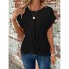 Solid Color Round Neck T-shirt Top