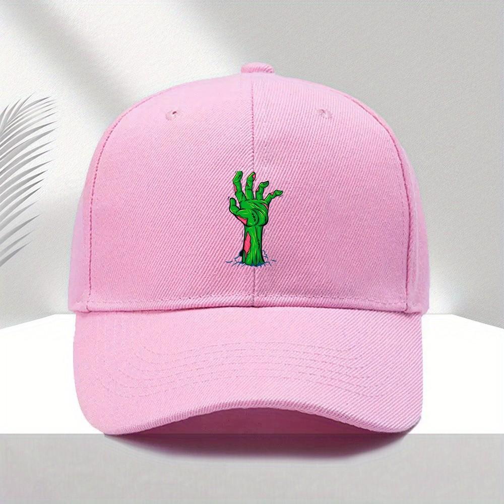 Green Zombie Hand Baseball Cap Polyester Adjustable Printed Cap for Halloween Outdoor Sports