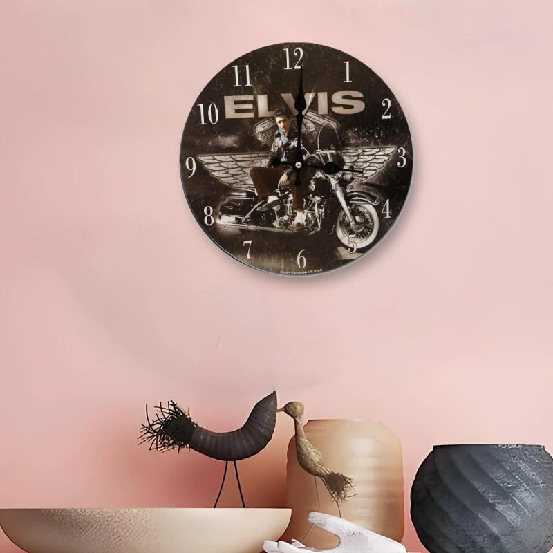 Minimally Retro Elvis Presley Patterned Wall Clock For Living Room Decor