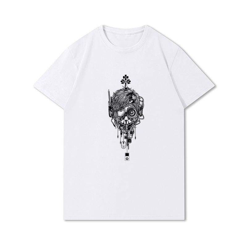 S-3XL 100 Fantasie Harajuku Grafica Estiva Bianca Magliette Donna Stampate Casual Maniche Corte Top Girocollo