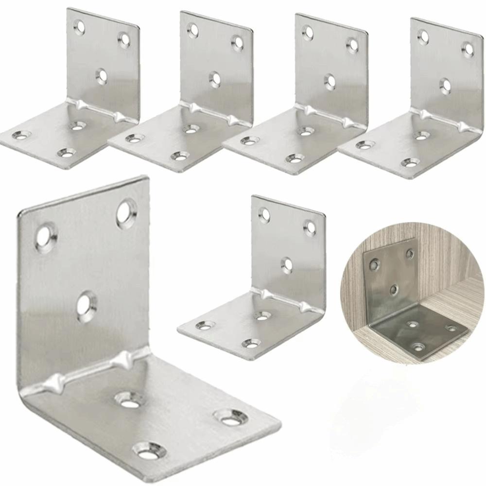 10PCS L-Shaped Corner Brackets Drawer Support Wall Mount Right Angle Bracket Shelf Bracket Furniture Hardware