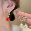 New Year Dragon Hanging Bead Earrings Red Chinese Zodiac Earrings Dragon Dangle Earrings  Women